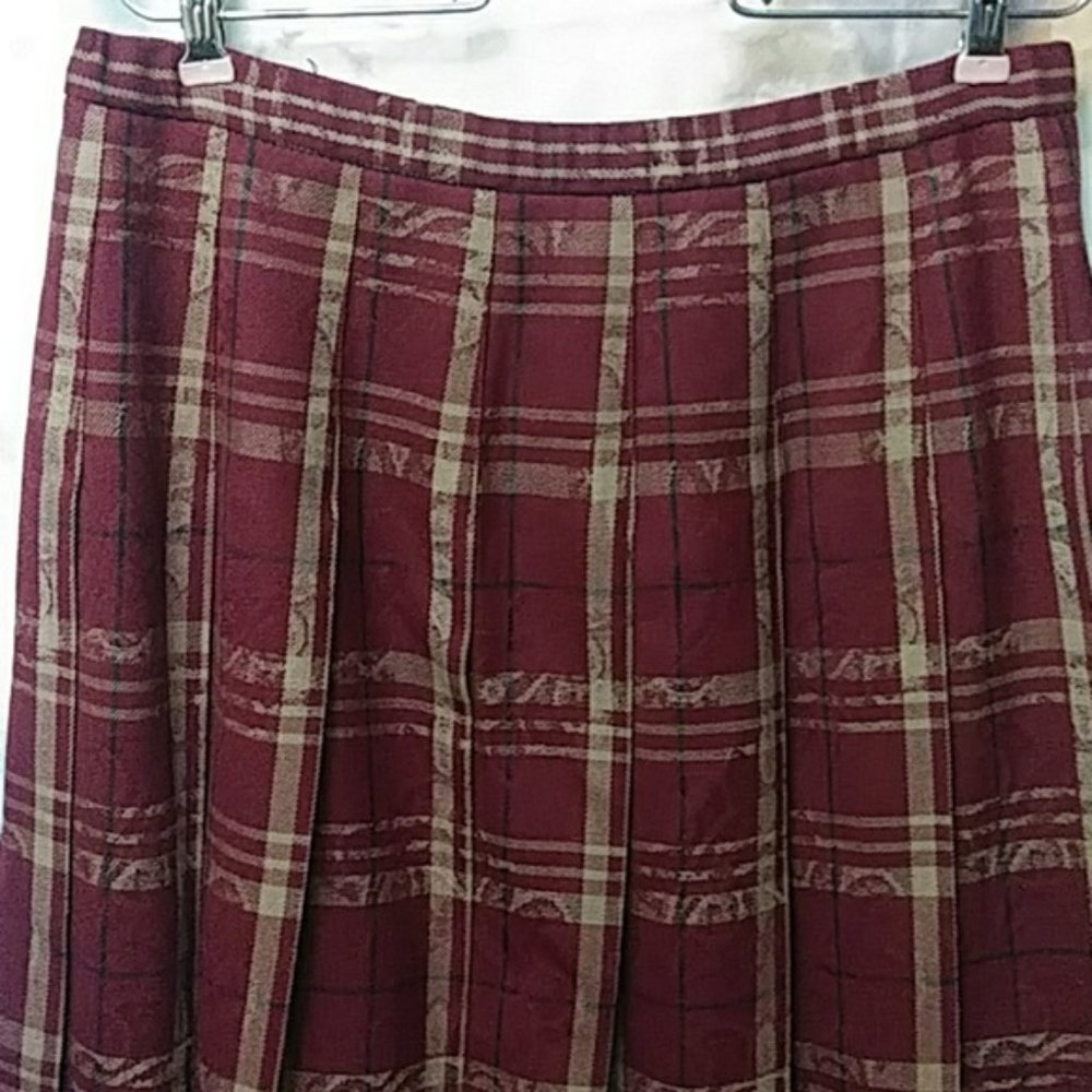 Maroon wool Pendleton skirt - Picture 4 of 4